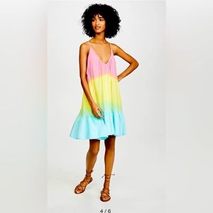 9 Seed St. Tropez mini dress in Rainbow Ombré. O/S